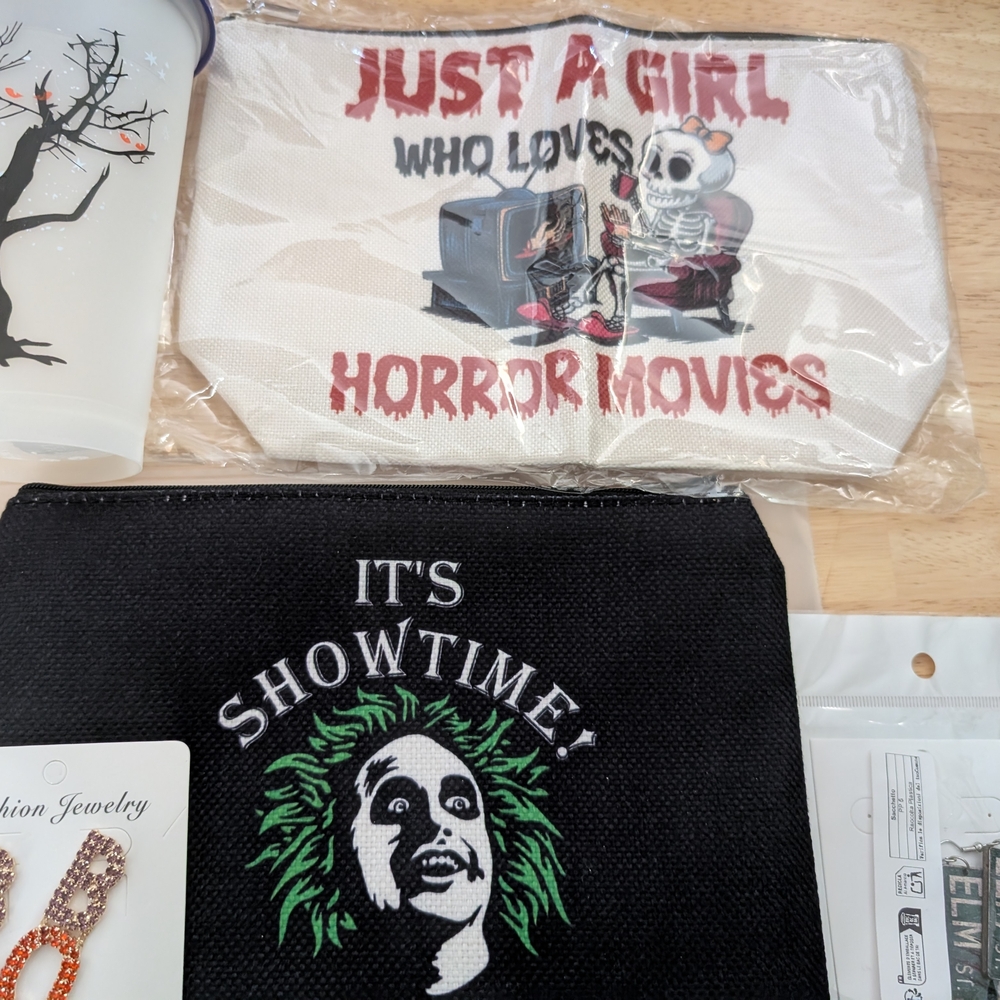 Horror Movie Themed Pouch Set - Black and White *SALE*